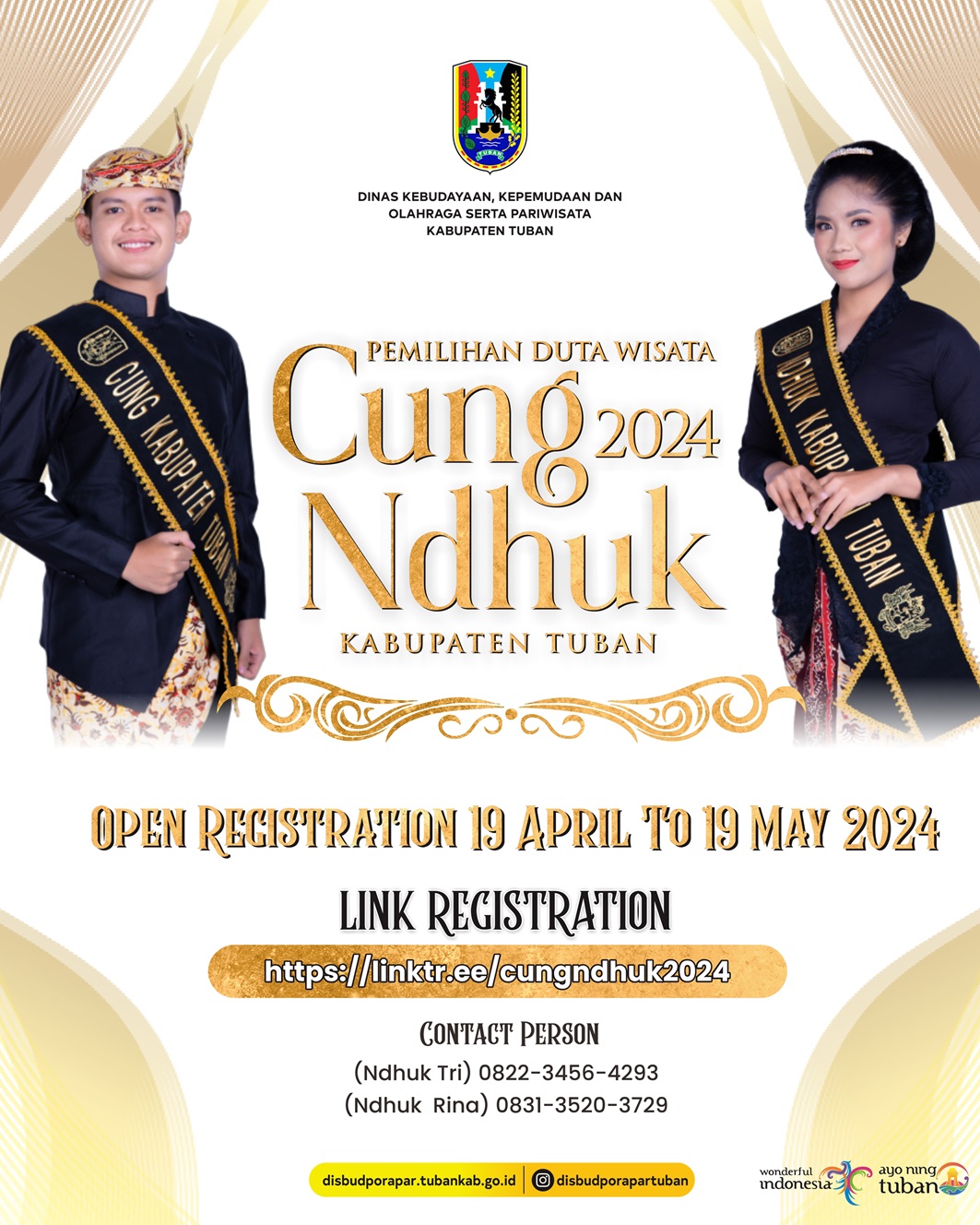 Pendaftaran Duta Wisata Cung Ndhuk Kabupaten Tuban 2024